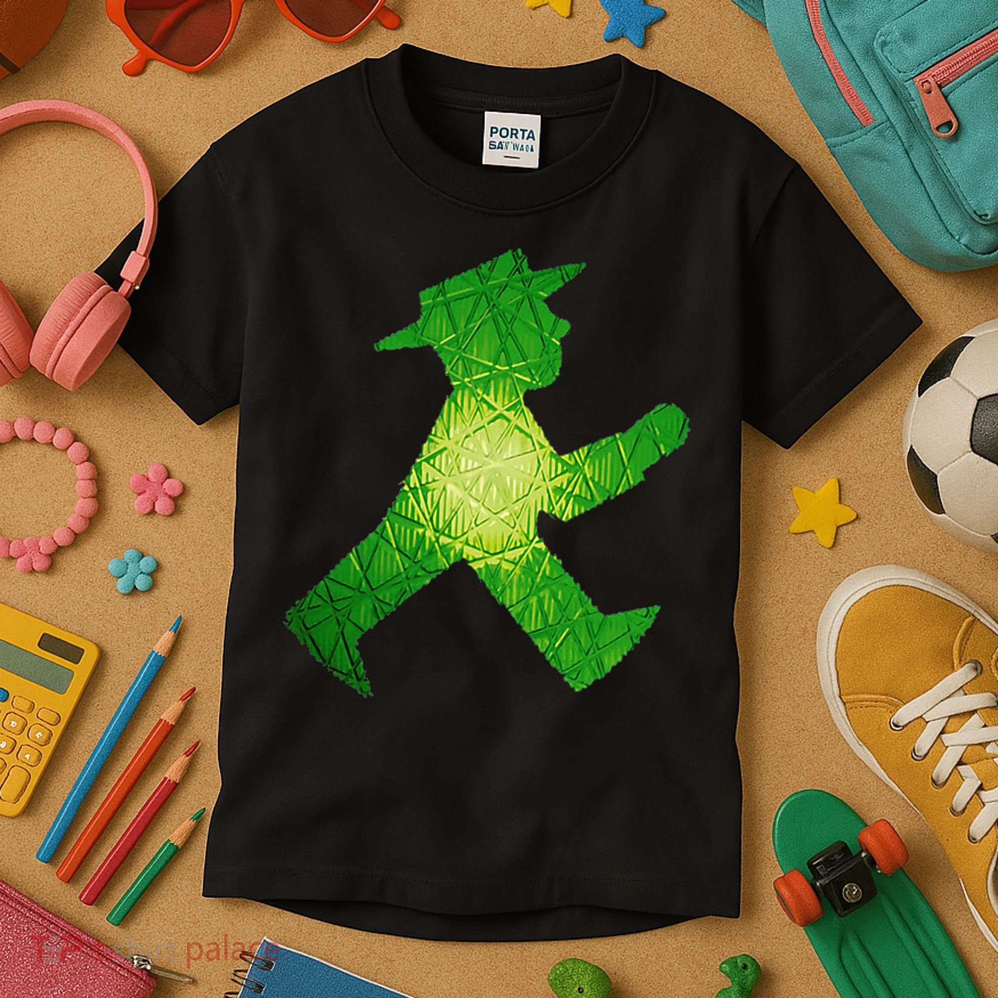 Green Traffic Light Man Ampelmann GrüN Kids T-Shirt