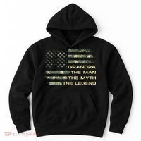 Grandpa The Man The Myth The Legend Fathers Day Camo US Flag Hoodie thumb 0
