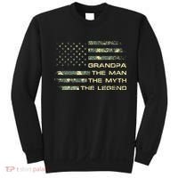 Grandpa The Man The Myth The Legend Fathers Day Camo US Flag Sweatshirt thumb 0