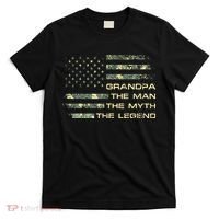 Grandpa The Man The Myth The Legend Fathers Day Camo US Flag T-Shirt thumb 0