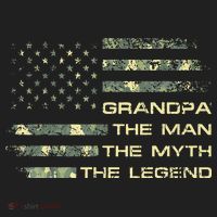 Grandpa The Man The Myth The Legend Fathers Day Camo US Flag Hat thumb 2