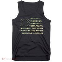 Grandpa The Man The Myth The Legend Fathers Day Camo US Flag Tank Top thumb 0