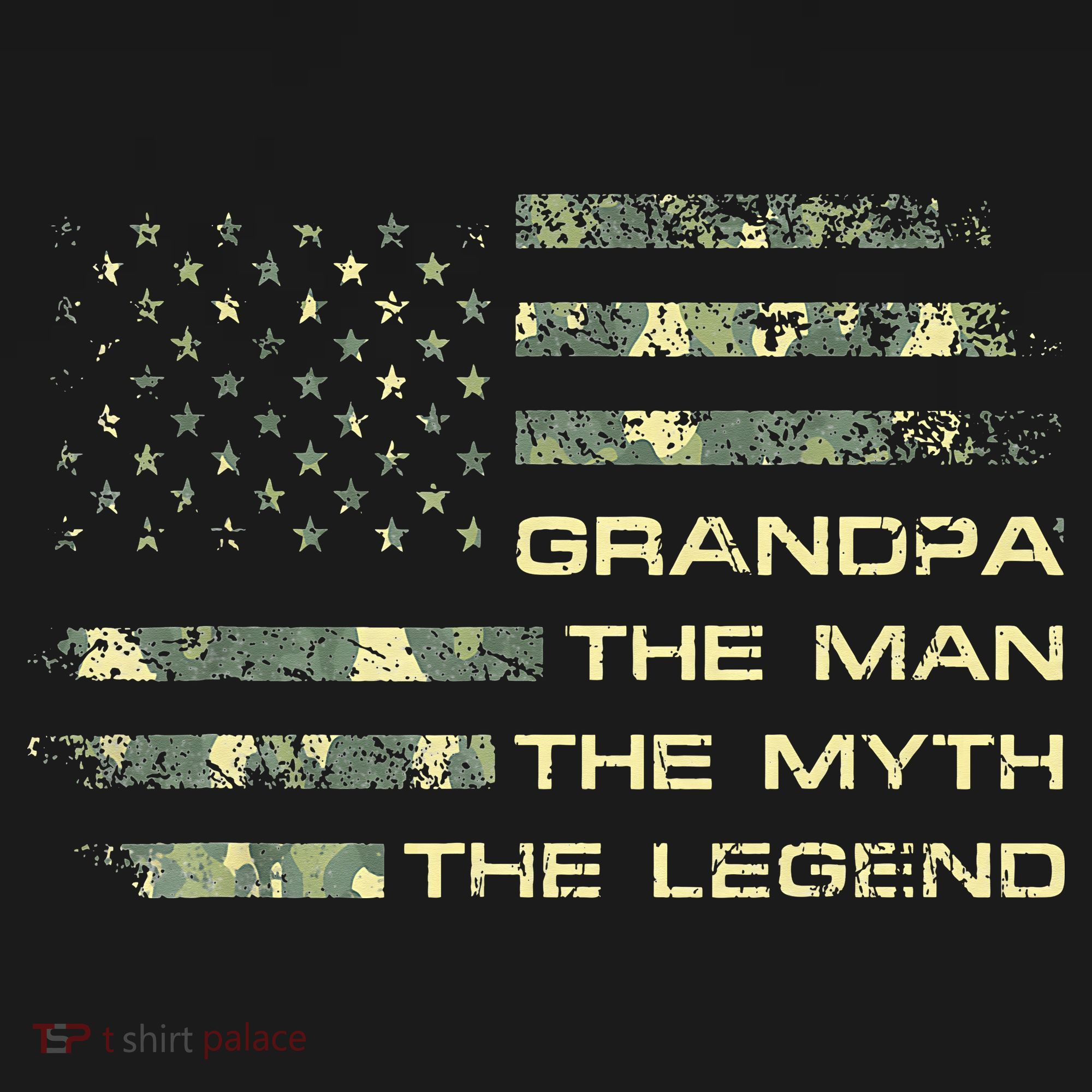 Grandpa The Man The Myth The Legend Fathers Day Camo US Flag Kids Sweatshirt