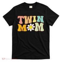 Groovy Twin Mama Funny Mother's Day For New Mom Of Twins T-Shirt thumb 0