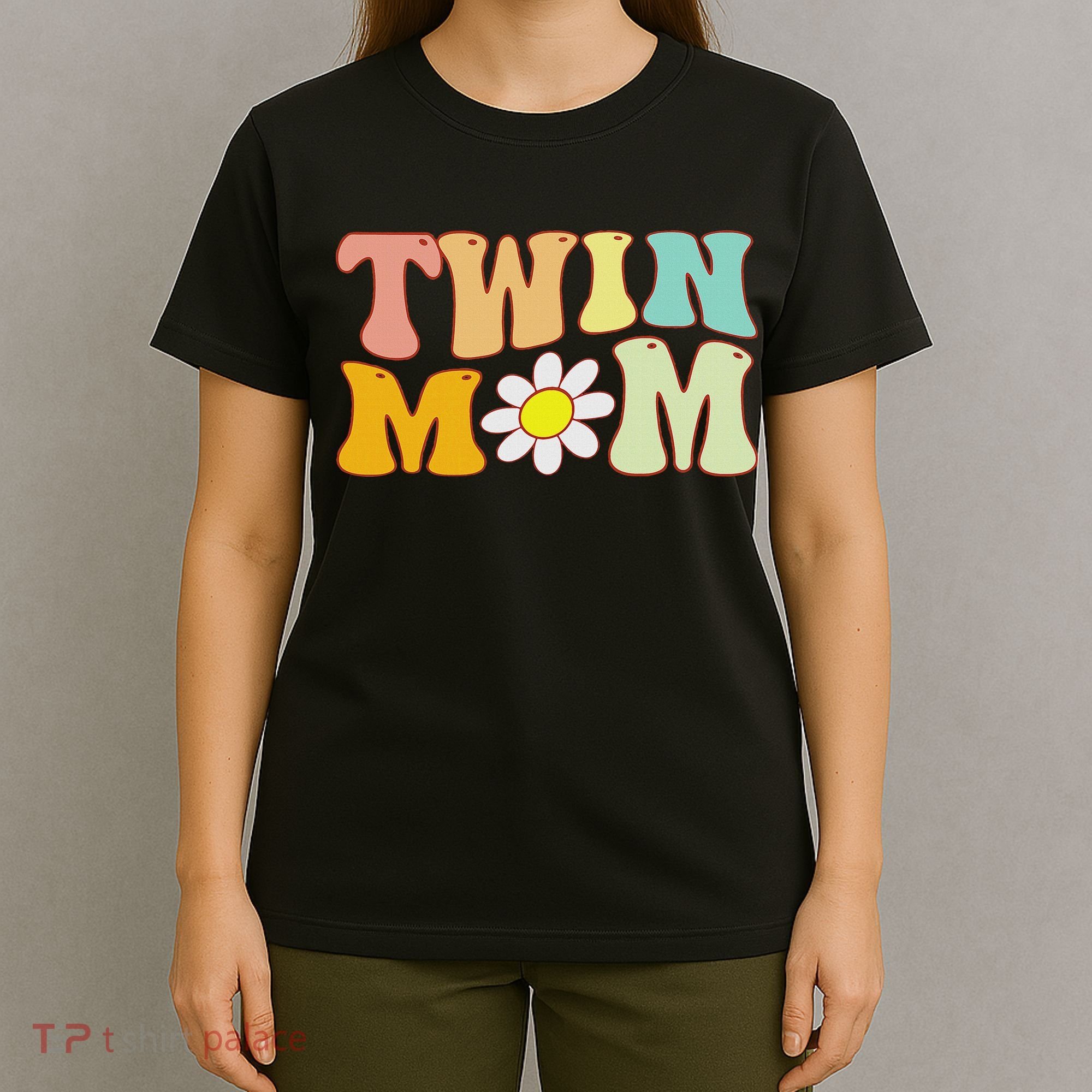 Groovy Twin Mama Funny Mother's Day For New Mom Of Twins T-Shirt