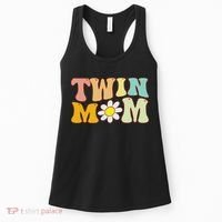Groovy Twin Mama Funny Mother's Day For New Mom Of Twins Women's Tank Top thumb 0