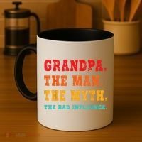 Grandpa The Man The Myth The Bad Influence Coffee Mug thumb 4