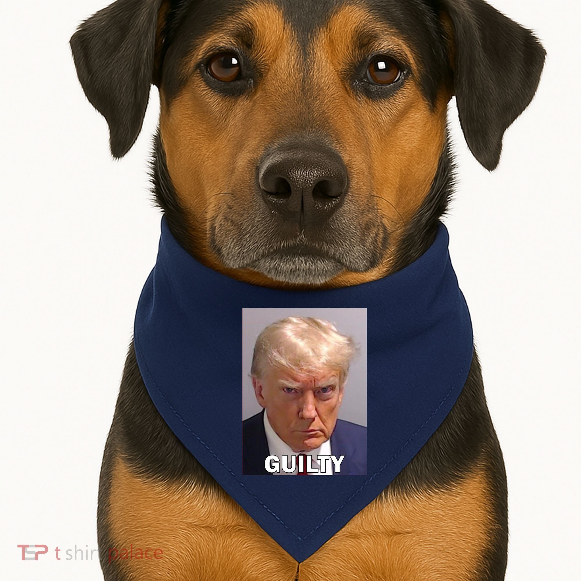 Guilty Trump Mugshot USA-Made Doggie Bandana