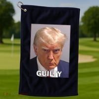 Guilty Trump Mugshot Golf Towel thumb 1