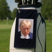 Guilty Trump Mugshot Golf Towel thumb 2