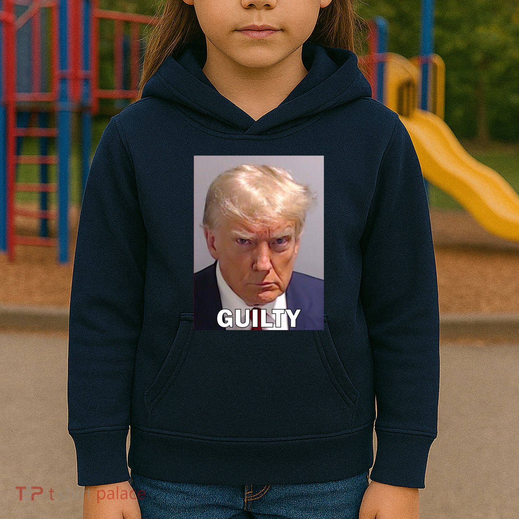 Guilty Trump Mugshot Kids Hoodie