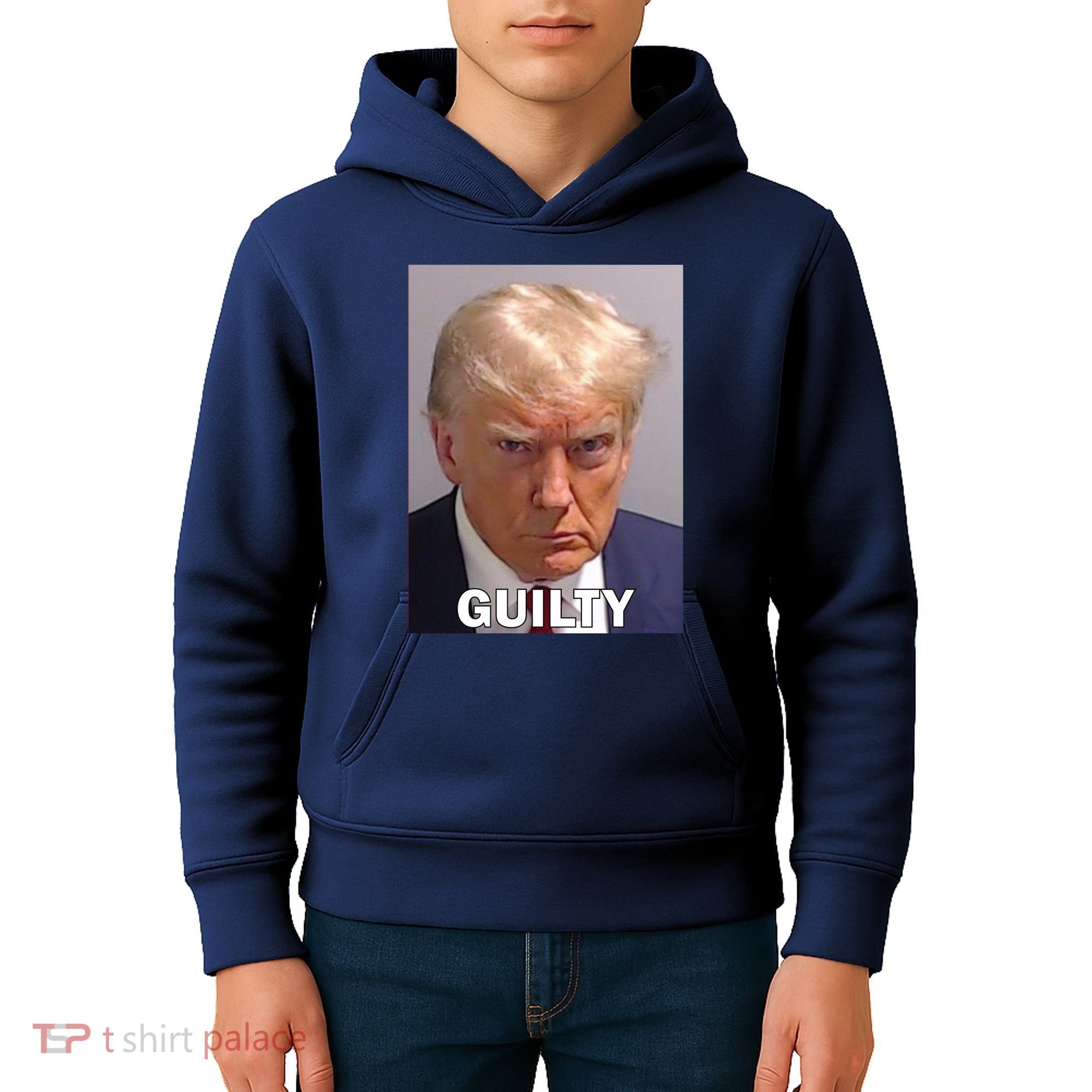 Guilty Trump Mugshot Kids Hoodie