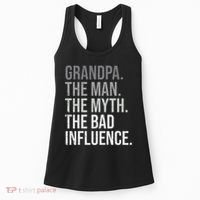 Grandpa The Man The Myth The Bad Influence Grandfather Women's Tank Top thumb 0