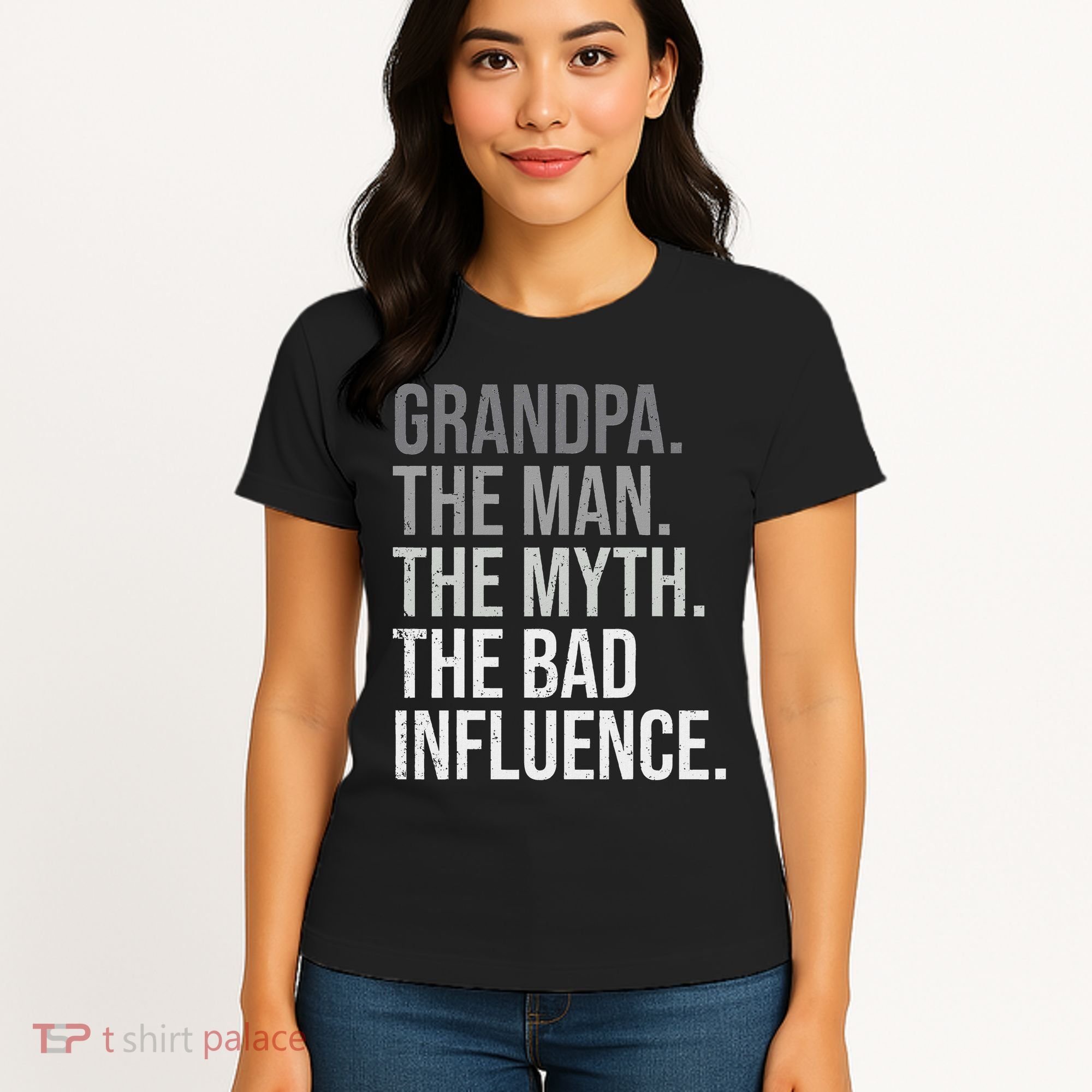 Grandpa The Man The Myth The Bad Influence Grandfather Women's T-Shirt
