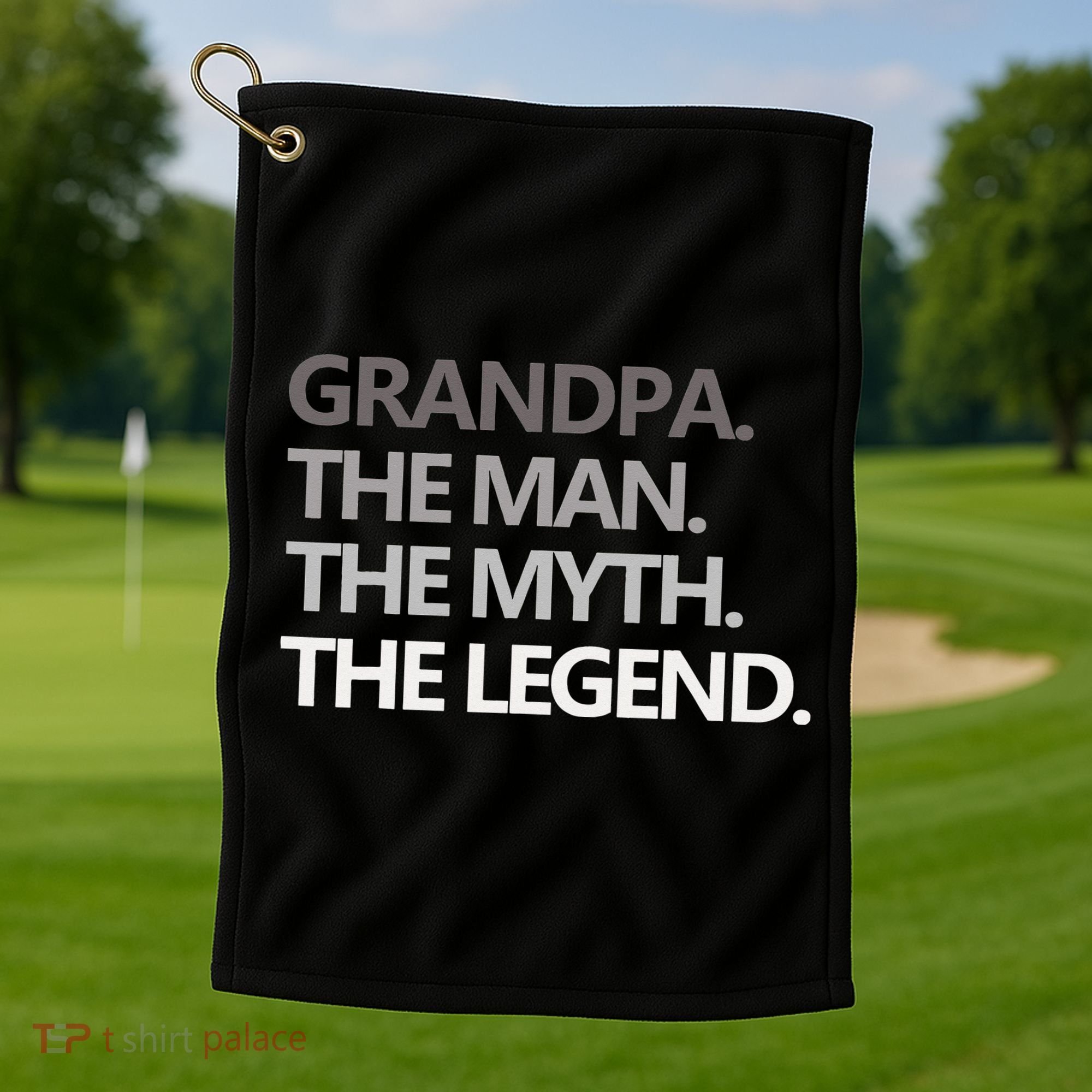 GRANDPA THE MAN THE MYTH THE LEGEND Men Gift Fathers Day Golf Towel