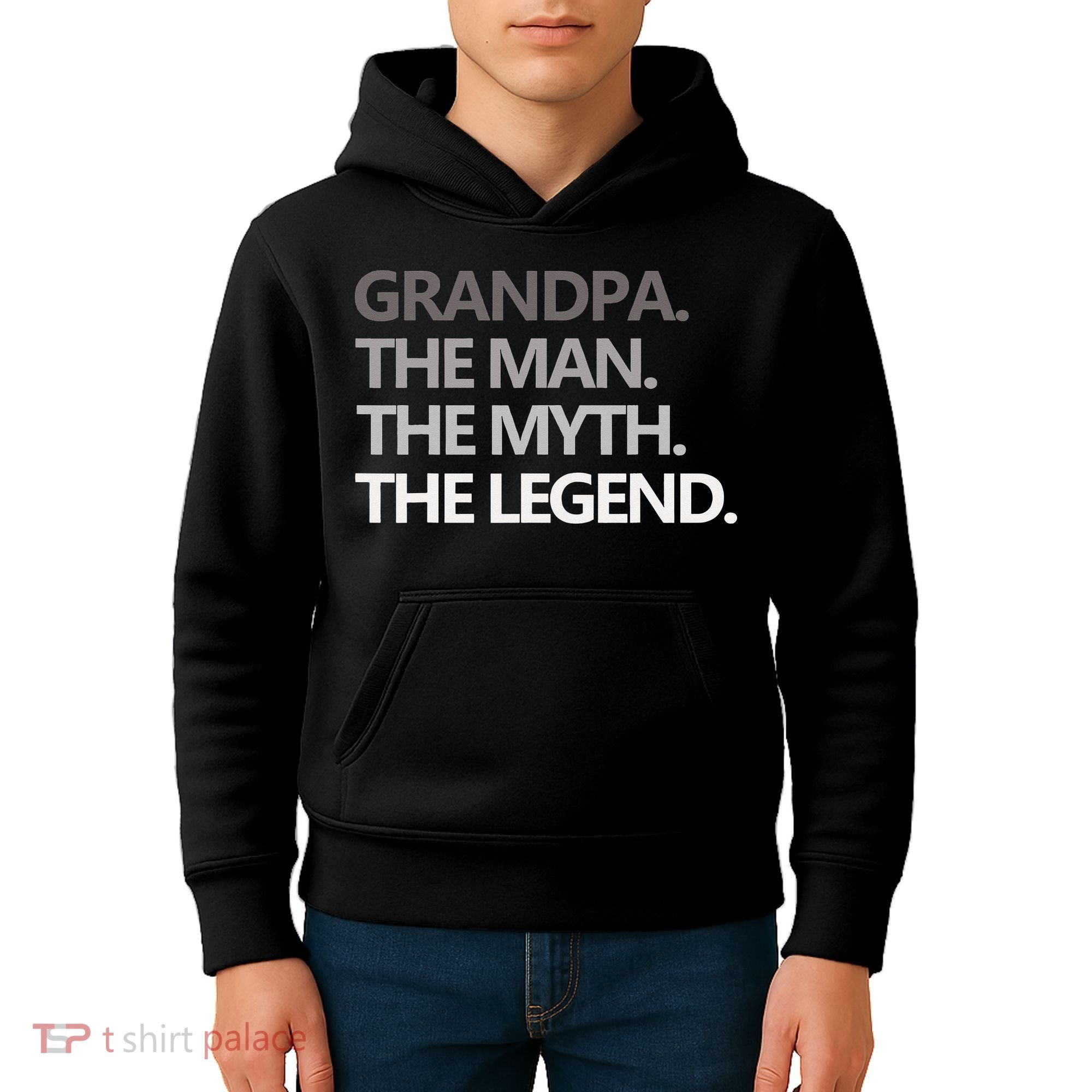 GRANDPA THE MAN THE MYTH THE LEGEND Men Gift Fathers Day Kids Hoodie