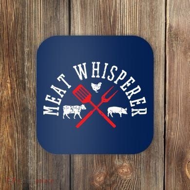 Grilling T Meat Whisperer Funny BBQ Chef Gift Coaster