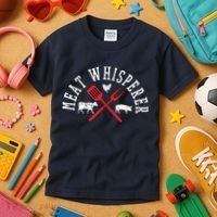 Grilling T Meat Whisperer Funny BBQ Chef Gift Kids T-Shirt thumb 3