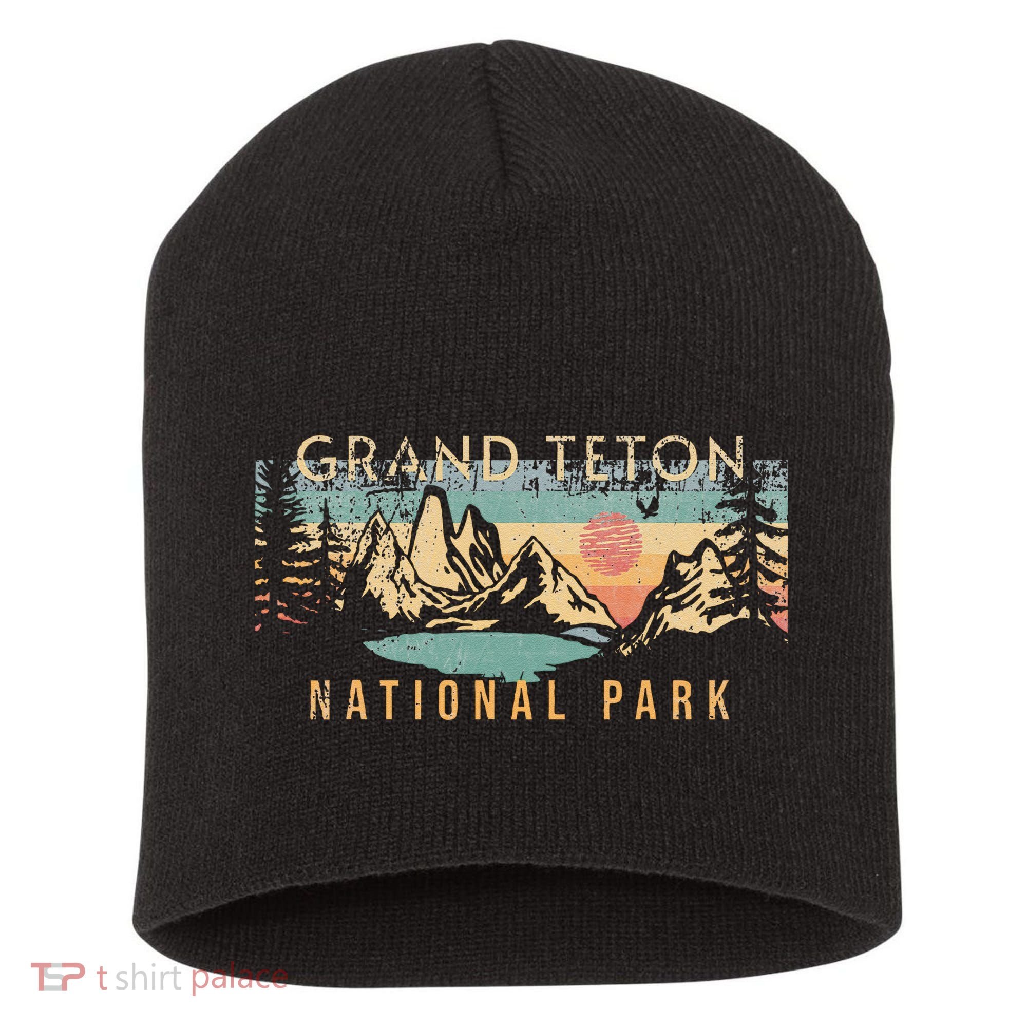 Grand Teton National Park Short Acrylic Beanie