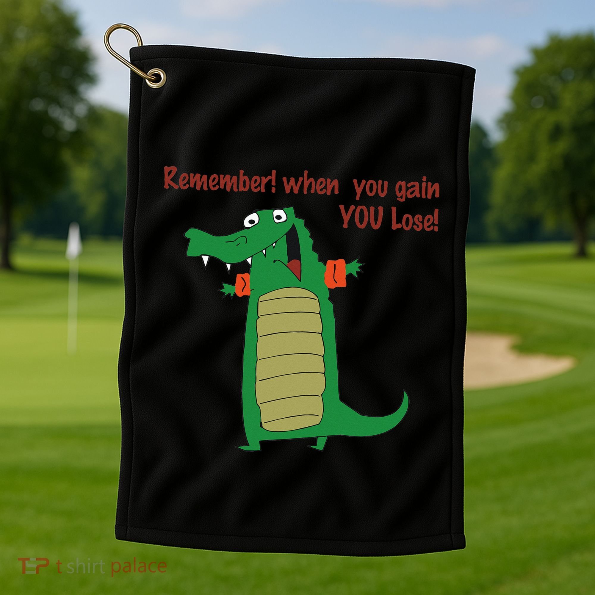 Gary The No Gain Gator Golf Towel