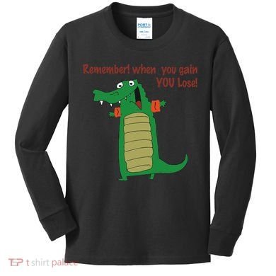 Gary The No Gain Gator Kids Long Sleeve Shirt