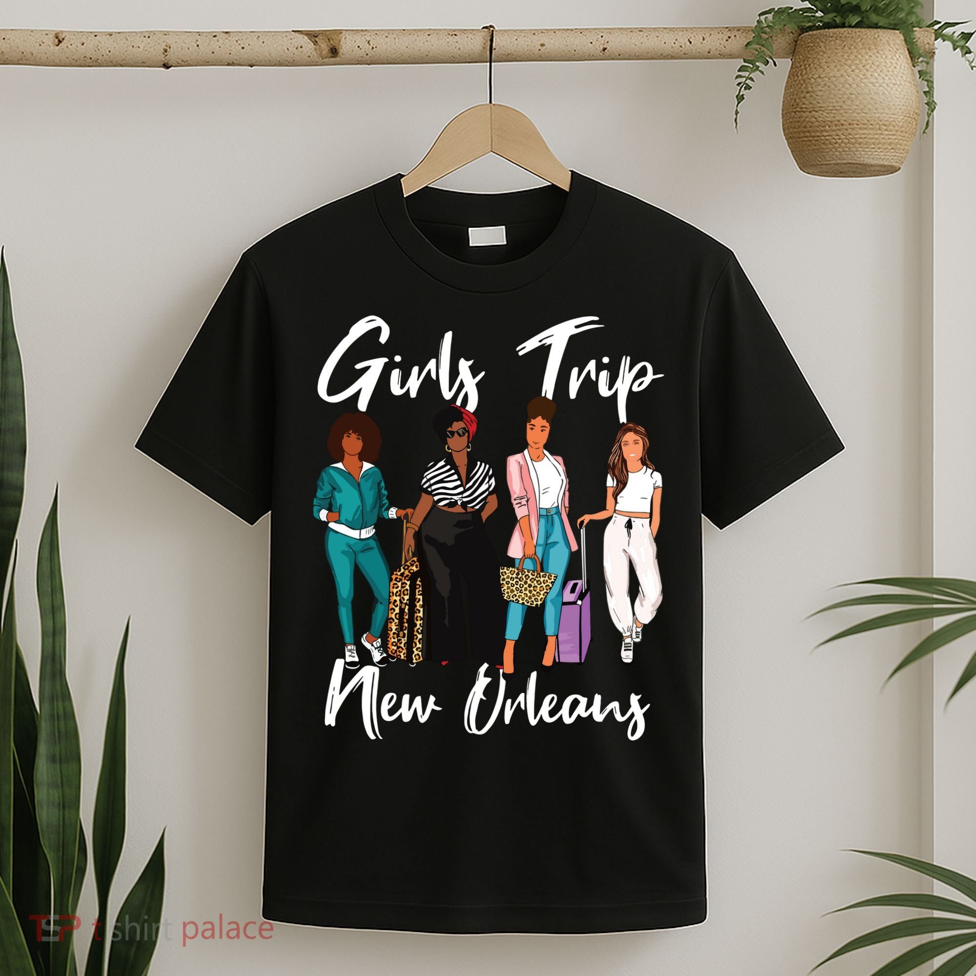 Girl Trip New Orleans For Melanin Afro Black Vacation Women T-Shirt
