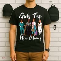 Girl Trip New Orleans For Melanin Afro Black Vacation Women T-Shirt thumb 6