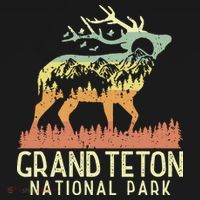 Grand Teton National Park Retro Mountain Vintage Elk Gift T-Shirt thumb 7