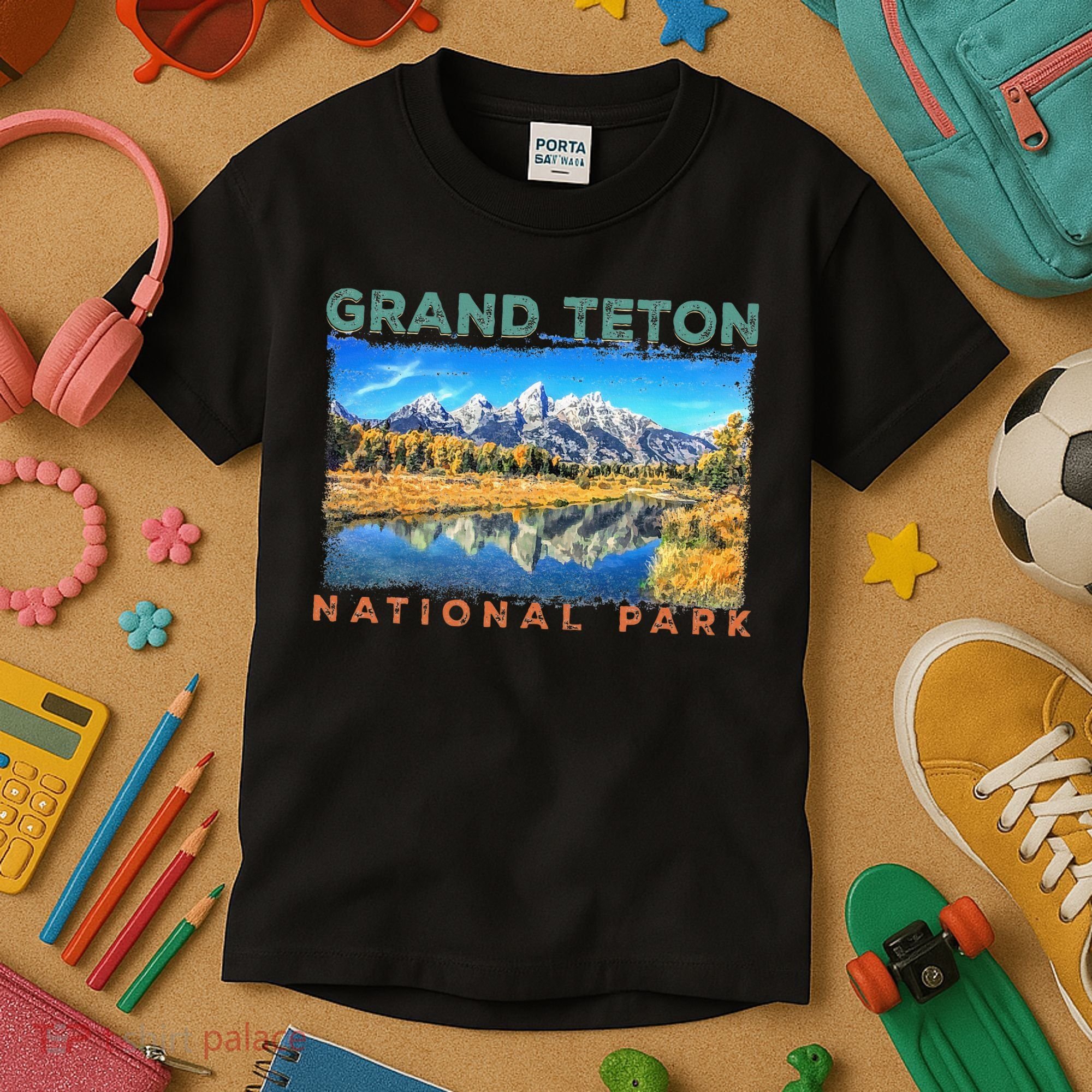 Grand Teton National Park Moose Kids T-Shirt