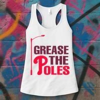 Grease The Poles Philadelphia Baseball Fan Lover Women's Tank Top thumb 3