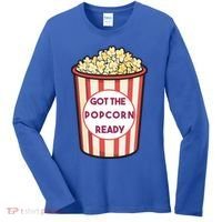 Got The Popcorn Ready Movie Night Women's Long Sleeve Shirt thumb 0