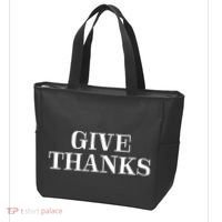 Give Thanks Positive Quote Thanksgiving Tote Bag thumb 3