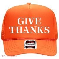 Give Thanks Positive Quote Thanksgiving Hat thumb 0