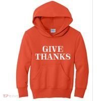 Give Thanks Positive Quote Thanksgiving Kids Hoodie thumb 0