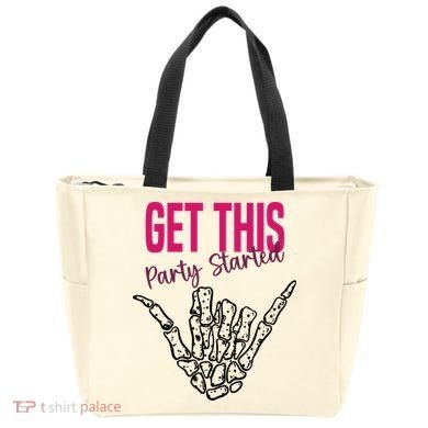 Get This Party Started Rock Skeleton Tote Bag