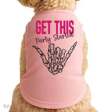Get This Party Started Rock Skeleton Doggie Tank