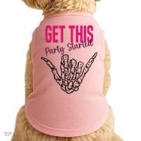 Get This Party Started Rock Skeleton Doggie Tank thumb 0