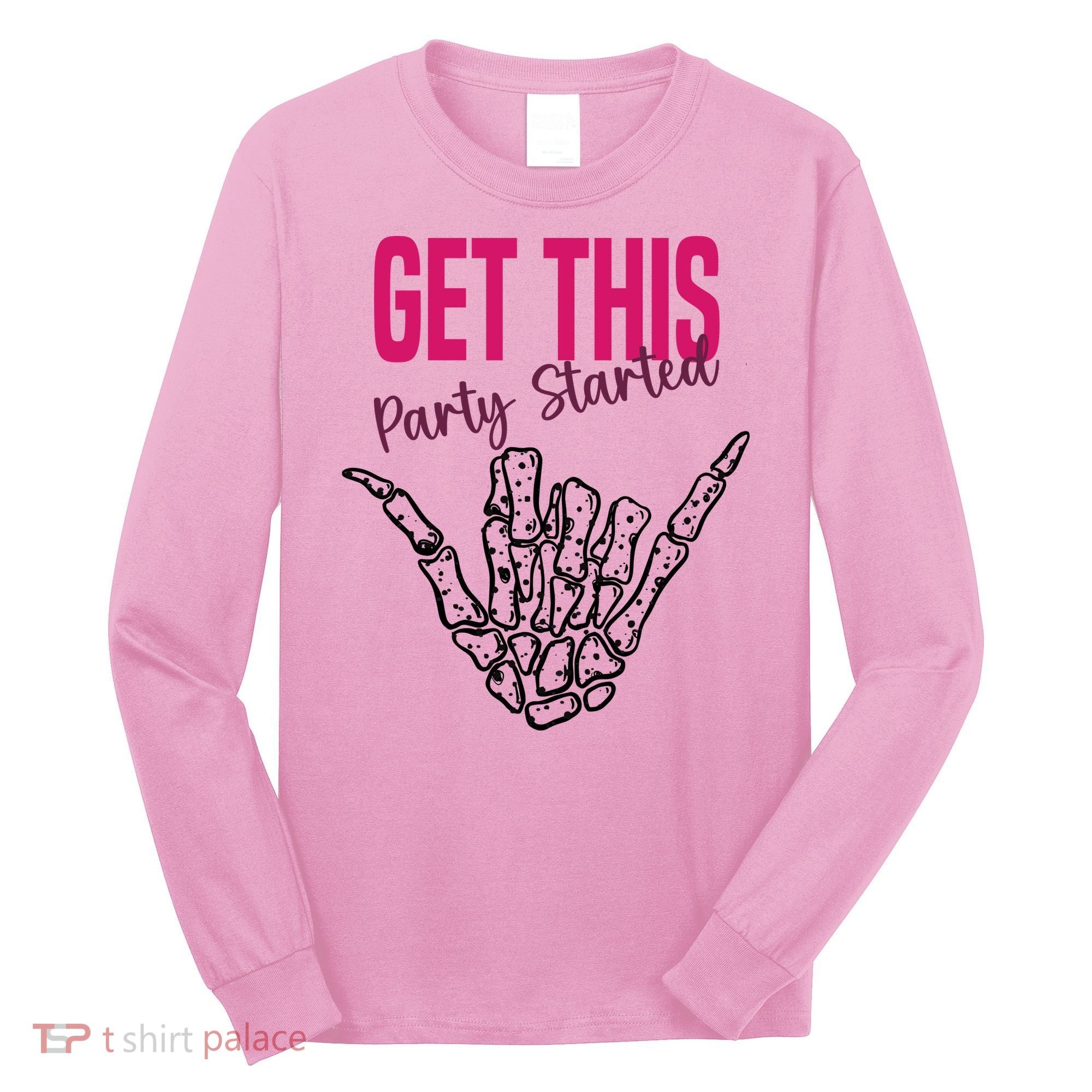Get This Party Started Rock Skeleton Long Sleeve Shirt