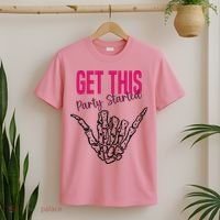 Get This Party Started Rock Skeleton T-Shirt thumb 2