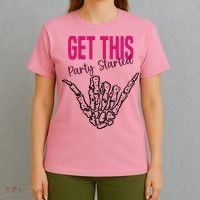 Get This Party Started Rock Skeleton T-Shirt thumb 4