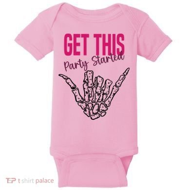 Get This Party Started Rock Skeleton Baby Bodysuit