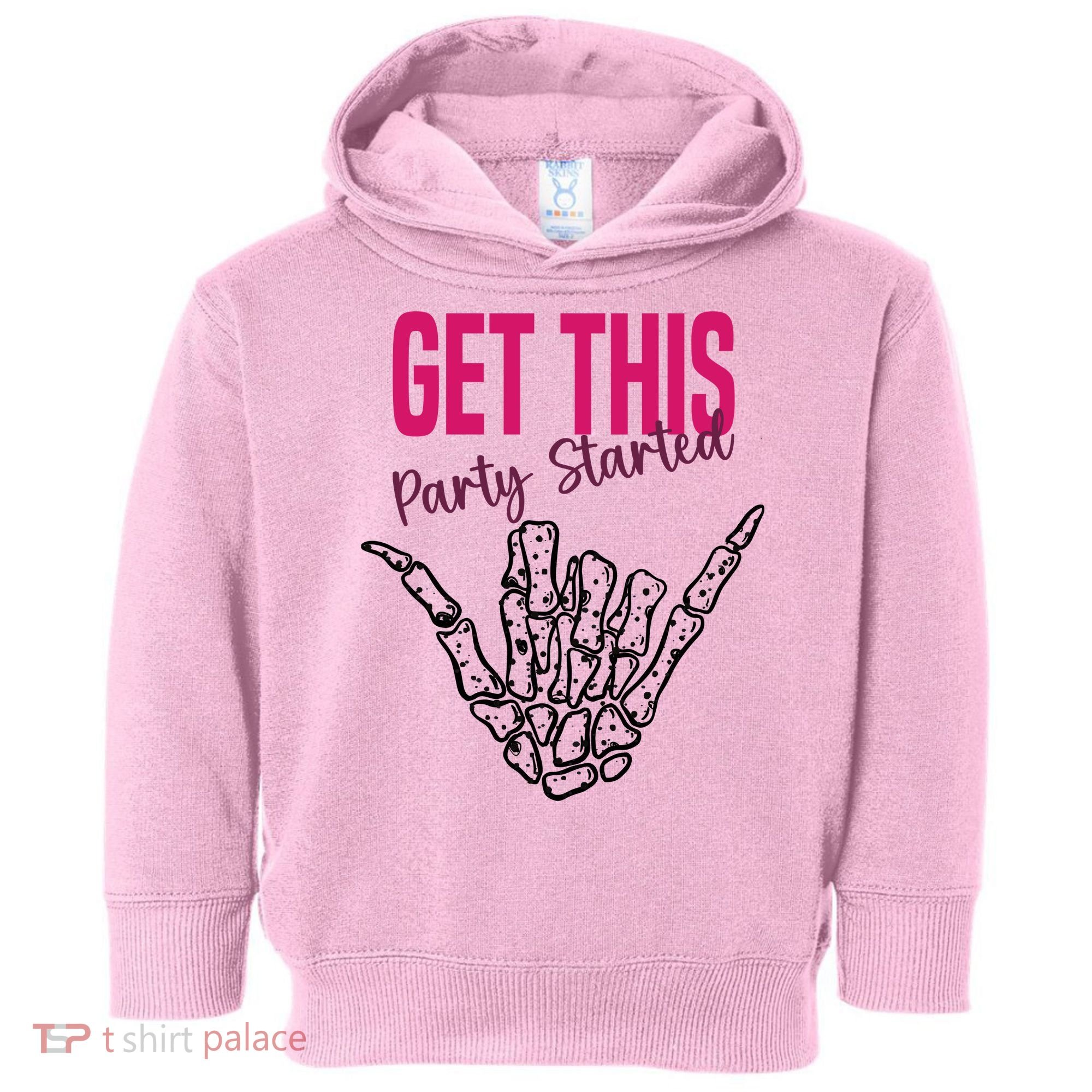 Get This Party Started Rock Skeleton Toddler Hoodie