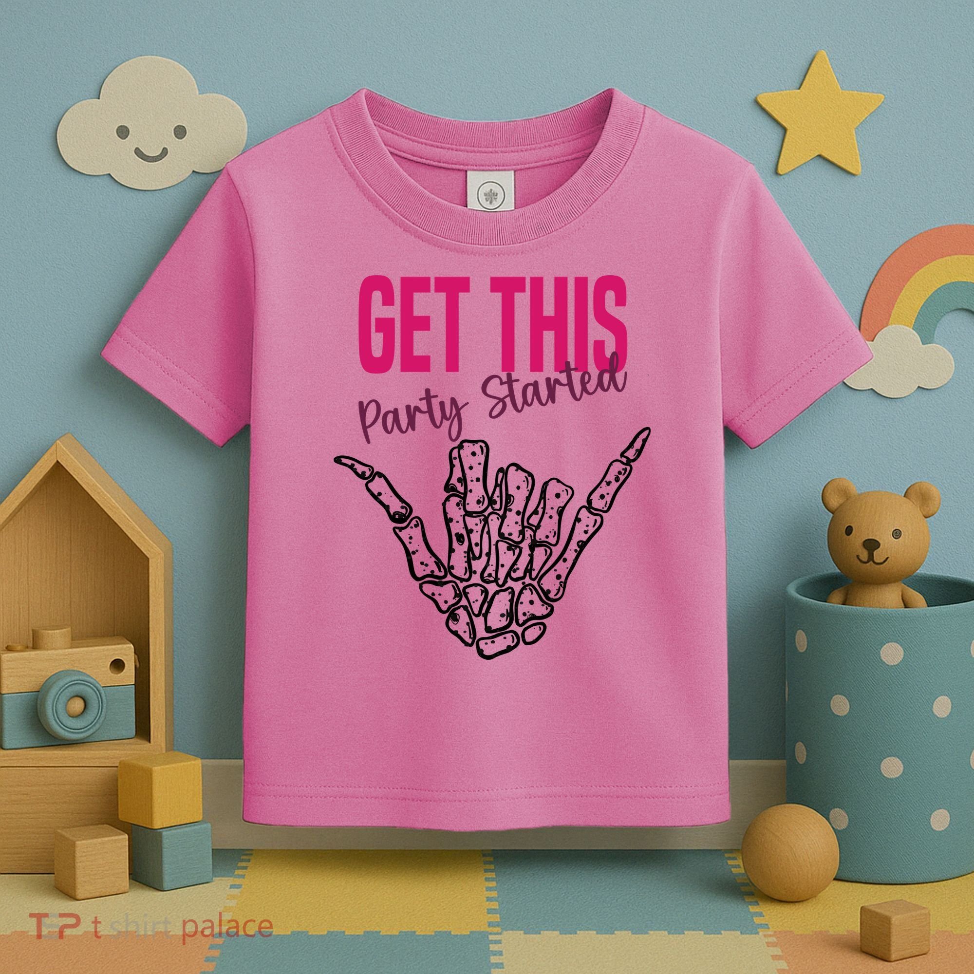 Get This Party Started Rock Skeleton Toddler T-Shirt