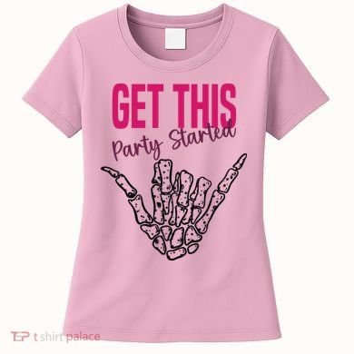 Get This Party Started Rock Skeleton Women's T-Shirt