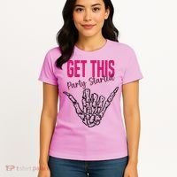 Get This Party Started Rock Skeleton Women's T-Shirt thumb 4