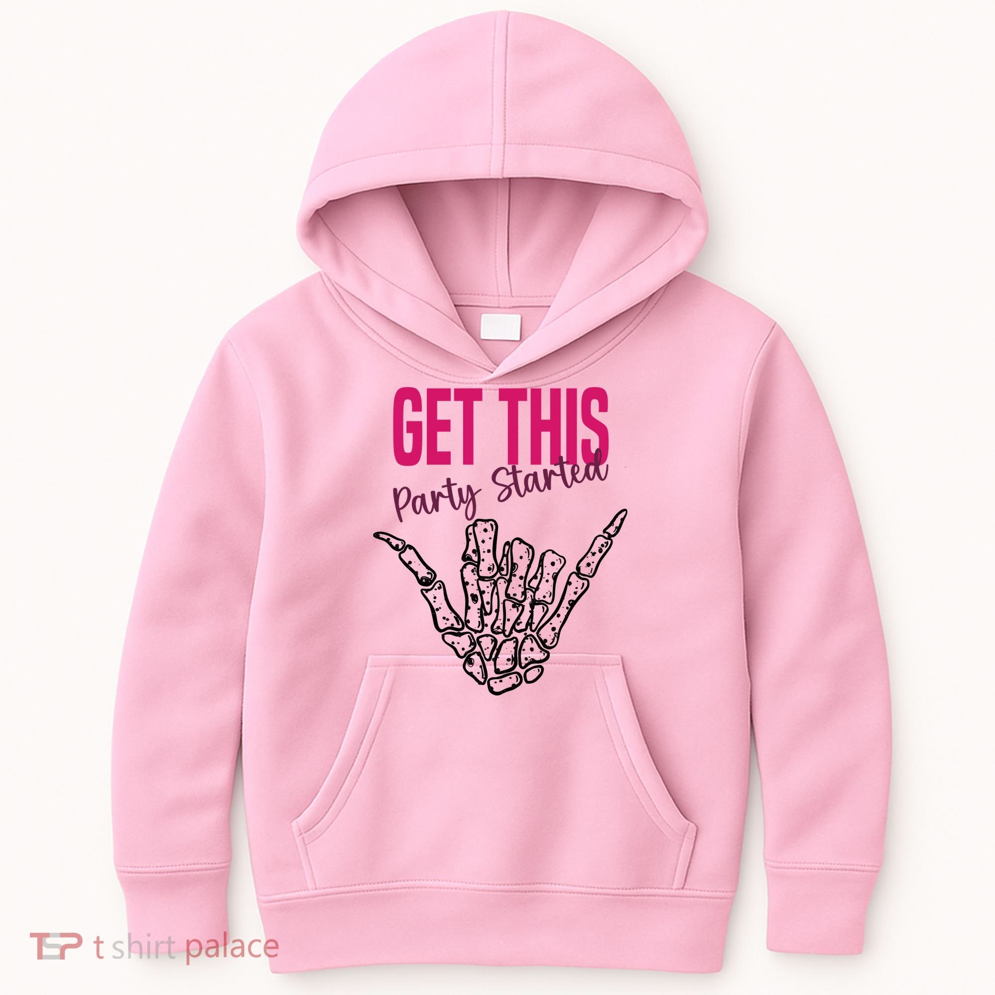 Get This Party Started Rock Skeleton Kids Hoodie