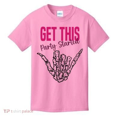 Get This Party Started Rock Skeleton Kids T-Shirt