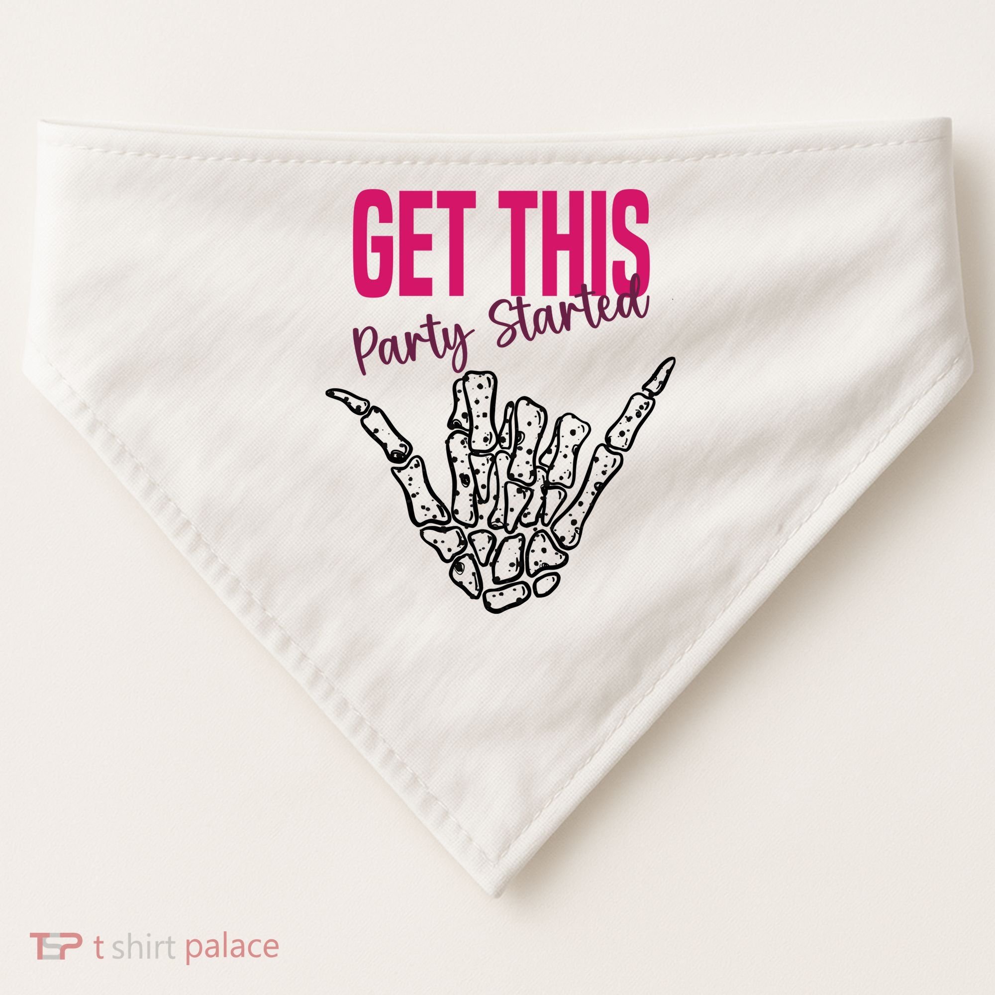 Get This Party Started Rock Skeleton USA-Made Doggie Bandana
