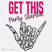 Get This Party Started Rock Skeleton USA-Made Doggie Bandana thumb 2