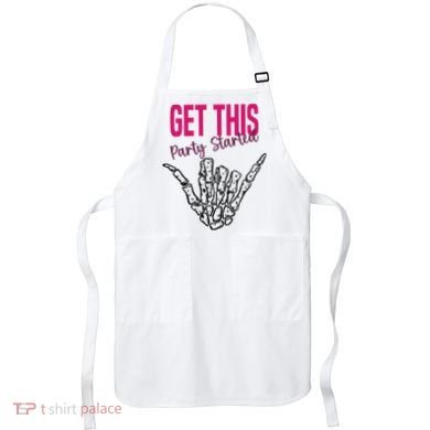 Get This Party Started Rock Skeleton Apron